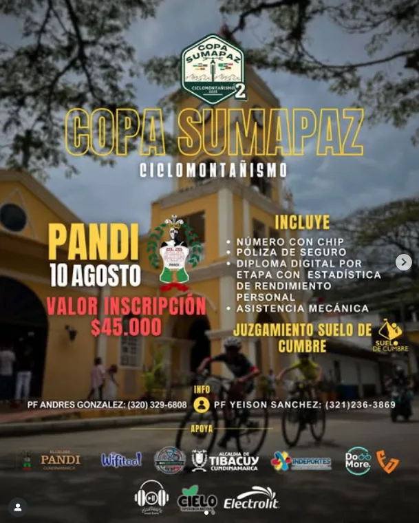Copa Sumapaz 2025, Etapa Pandi Copa Sumapaz MTB, Travesía MTB Pandi agosto 2025, Evento ciclismo Cundinamarca, Copa Sumapaz circuito MTB Colombiano