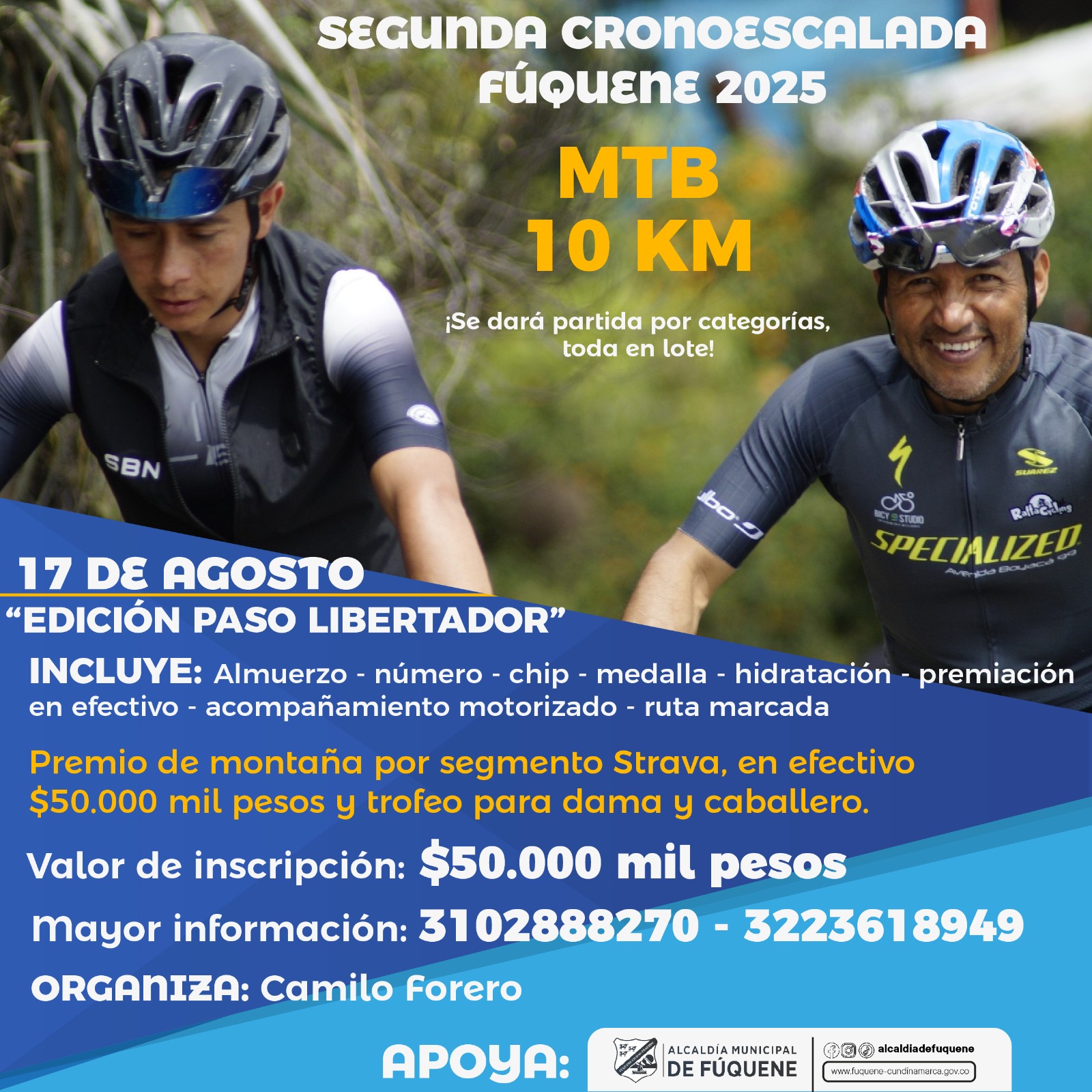cronoescalada, cronoescalada mtb, cronoescalada que es, que significa cronoescalada, cronoescalada Fúquene 2025, MTB en Cundinamarca