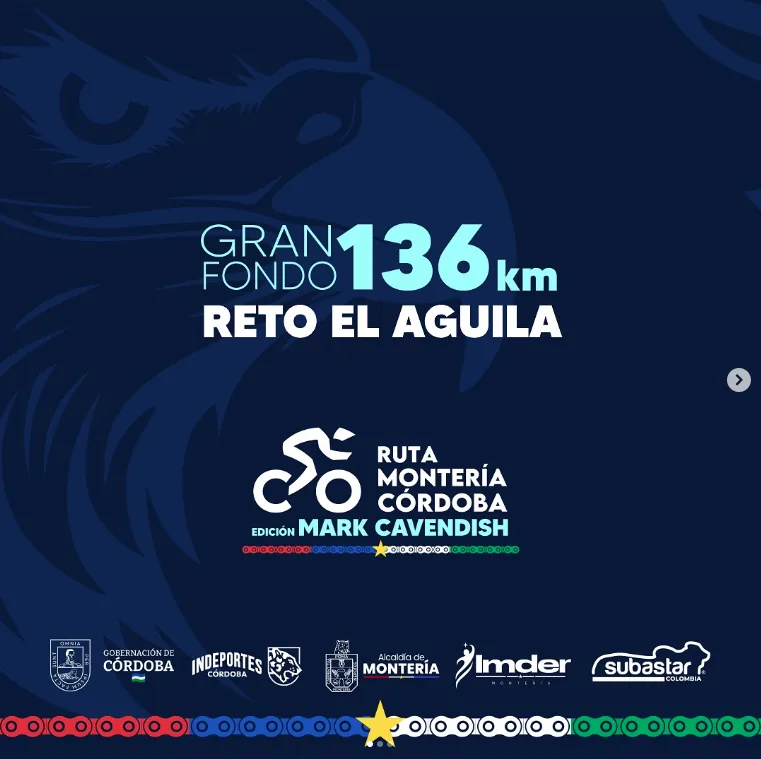 reto el águila edición mark cavendish, mark cavendish en colombia, ruta montería córdoba 2025, ciclismo en montería, gran fondo montería, evento ciclismo montería, retos ciclistas montería, ciclismo en córdoba colombia, competencia ciclismo 12 octubre, ciclismo punto a punto colombia, ciclismo con mark cavendish, travesía montería córdoba, fondito kids montería, ciclismo caribe colombiano, carrera ciclismo mark cavendish, montería evento ciclismo 2025, ruta ciclismo 145 km montería, gran fondo caribe colombiano, ciclismo amateur montería, muestra comercial ciclismo montería