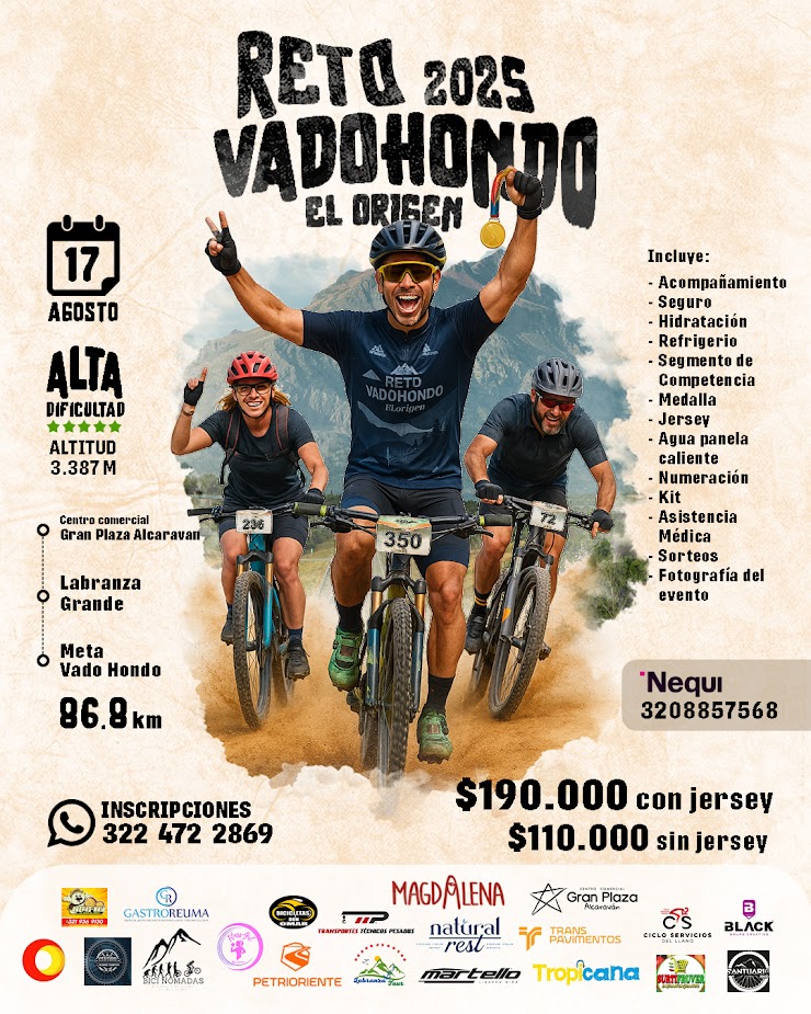 reto vadohondo el origen, MTB en Yopal Casanare, MTB en el Casanare, Bici Nomadas, magdalena café bistro, retos en bicicleta de montaña, MTB en el Llano Colombiano