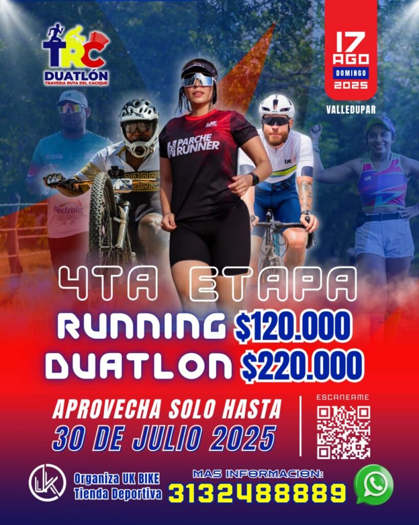 Duatlón Travesía Ruta del Cacique, ruta del cacique, travesias en bicicleta Colombia, travesias en bicicleta, travesias en bici, travesia en valledupar, mtb en valledupar, running en valledupar, ruta en Valledupar