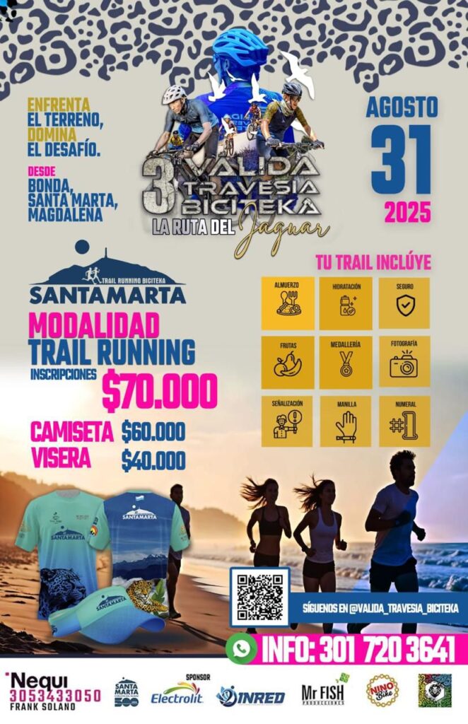 3ª Válida Travesía Bicitek – La Ruta del Jaguar, travesias mtb 2025, travesia deportiva, travesia la vega 2025, travesia mtb 2025 Colombia, travesias mtb Colombia, carreras de ciclomontanismo en Colombia, La Ruta del Jaguar, MTB en Santa Marta, MTB Competitivo y Recreativo, Trail Running