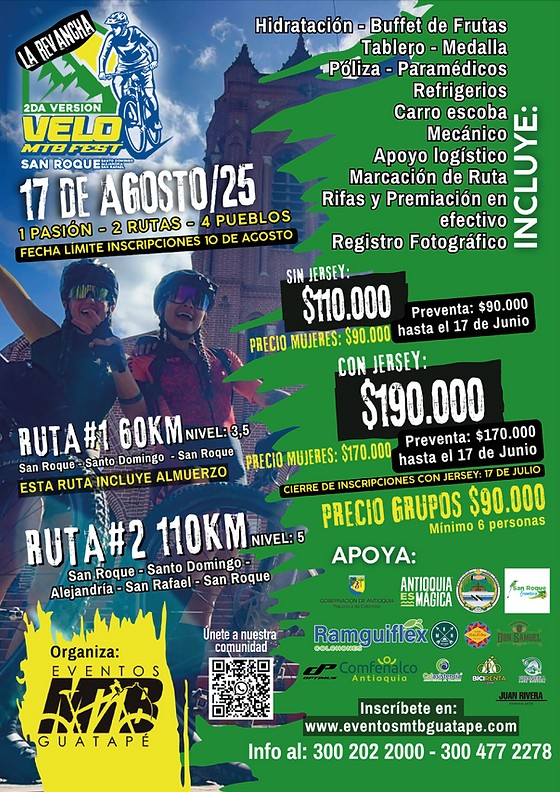 san roque Antioquia, la revancha VeloFest, VeloFest MTB Guatapé, Guatapé Antioquia, Turismo en Guatapé, MTB en Antioquia, turismo en el peñon guatape