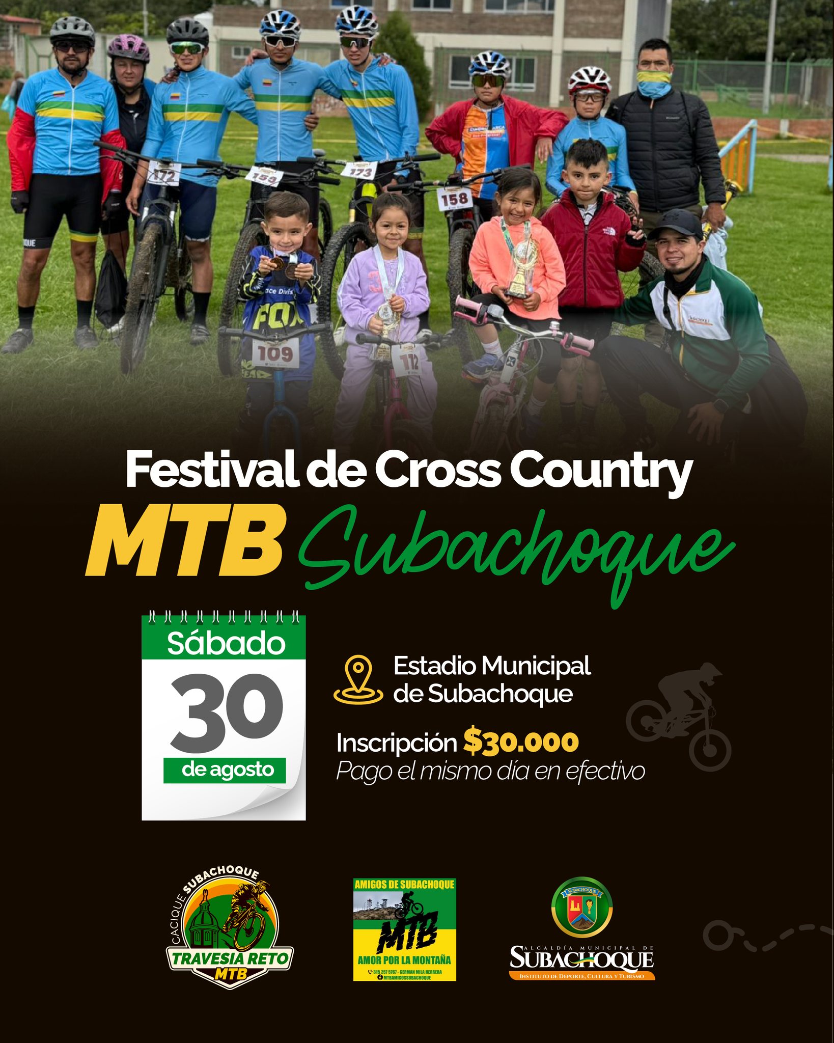 festival cross country MTB Subachoque 2025, categorías cross country Subachoque MTB, ciclistas infantiles MTB Subachoque, premiación festival MTB Subachoque, inscripción festival MTB Subachoque, carrera de bicicletas de montaña Subachoque, cross country MTB Cundinamarca 2025, niños en competencia MTB Subachoque, ciclistas en pista Subachoque MTB, evento deportivo Subachoque MTB, MTB festival Subachoque agosto 2025, carrera MTB Estadio Municipal Subachoque, ciclistas en acción MTB Subachoque, mountain bike Subachoque 2025, competencia MTB Cross Country Subachoque, MTB familiar Subachoque 2025, categorías juveniles MTB Subachoque, ciclismo de montaña Subachoque 2025, MTB competitivo Subachoque, evento ciclismo Subachoque Cundinamarca.