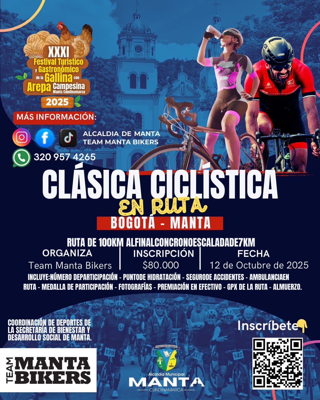 festival gastronómico en Manta, Festival de la Gallina Cundinamarca, arepa campesina y gallina criolla, Clásica Ciclística Bogotá Manta, eventos gastronómicos Cundinamarca 2025, turismo rural en el Valle de Tenza, ciclismo y gastronomía en Cundinamarca