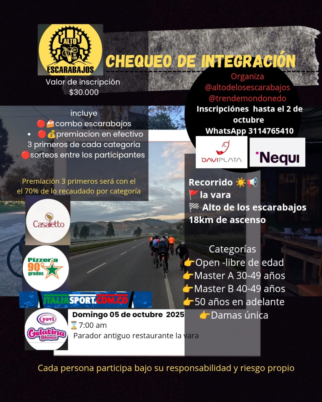 Alto de los Escarabajos, ciclismo de ruta en Cundinamarca, puerto de montaña ciclistas Colombia, segmento La Mesa Alto de los Escarabajos, entrenar ciclismo cerca a Bogotá, cómo subir el Alto de los Escarabajos en bicicleta, mejores rutas de ciclismo en Cundinamarca, entrenamiento de resistencia en el Alto de los Escarabajos, puerto de montaña más exigente cerca de Bogotá, recorrido completo La Vara Alto de los Escarabajos, consejos para ciclistas en el Alto de los Escarabajos, rutas para ciclistas de ruta en la sabana de Bogotá, dónde entrenar ciclismo de ruta en Cundinamarca, experiencias ciclistas en el Alto de los Escarabajos, alimentación y recuperación después de subir el Alto de los Escarabajos