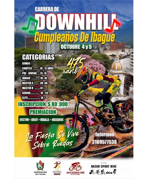 Clásica Cumpleaños de Ibagué 2025, ciclismo Ibagué, carreras de ciclismo en Ibagué, eventos de ciclismo en Tolima, clásica ciclismo Colombia, MTB Ibagué, Downhill Ibagué, BMX Ibagué, XCO Ibagué, ciclismo de ruta Ibagué, carrera de ciclismo en Ibagué octubre 2025, clásica ciclismo cumpleaños de Ibagué, competencia de ruta en Ibagué 2025, clásica de ciclismo MTB Ibagué, carrera de downhill en Ibagué Tolima, XCO Clásica Cumpleaños de Ibagué, BMX Cumpleaños de Ibagué 2025, eventos de ciclismo en el Tolima 2025, Clásica Cumpleaños de Ibagué categorías y premiación, inscripciones clásica ciclismo Ibagué 2025