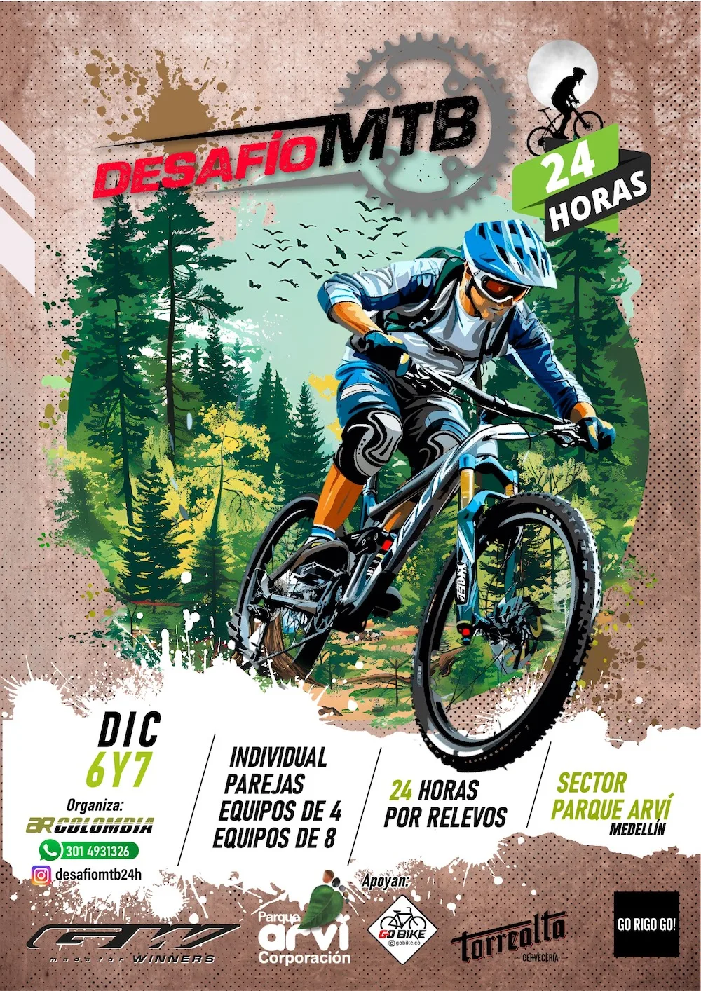 Desafío MTB 24 Horas, ciclismo de montaña Medellín, evento MTB Colombia, Parque Arví ciclismo, carrera MTB Medellín, ciclismo extremo Colombia, competencia MTB 2025, evento de ciclismo de montaña en Medellín, carrera MTB por relevos en Parque Arví, desafío MTB 24 horas en Colombia, actividades outdoor en Medellín diciembre 2025, competencia de ciclismo en equipos Medellín, ciclismo nocturno en Parque Arví, inscripción carrera MTB Medellín, ciclismo de resistencia en Colombia, evento deportivo diciembre Medellín, ciclismo de montaña para equipos en Colombia