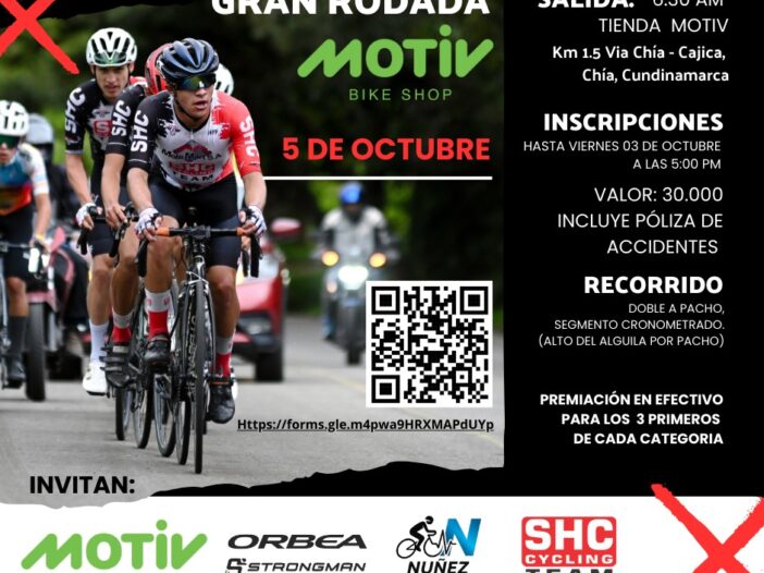 gran rodada motiv 2025, evento ciclismo ruta cajicá, cronoescalada alto del águila, ciclismo pacho cundinamarca, eventos ciclismo en chía, competencias ciclismo ruta colombia, rodada motiv bike shop, ciclismo cajicá chía, ascenso alto del águila ciclismo, eventos ciclismo octubre 2025, competencias ciclismo pacho, cronoescalada ciclismo cundinamarca, ciclismo ruta alto del águila, gran rodada motiv inscripción, ciclismo competitivo no federado, carrera ciclismo cajicá, alto del águila pacho recorrido, gran rodada motiv premios, ciclismo aficionados cajicá, ciclistas colombianos alto del águila