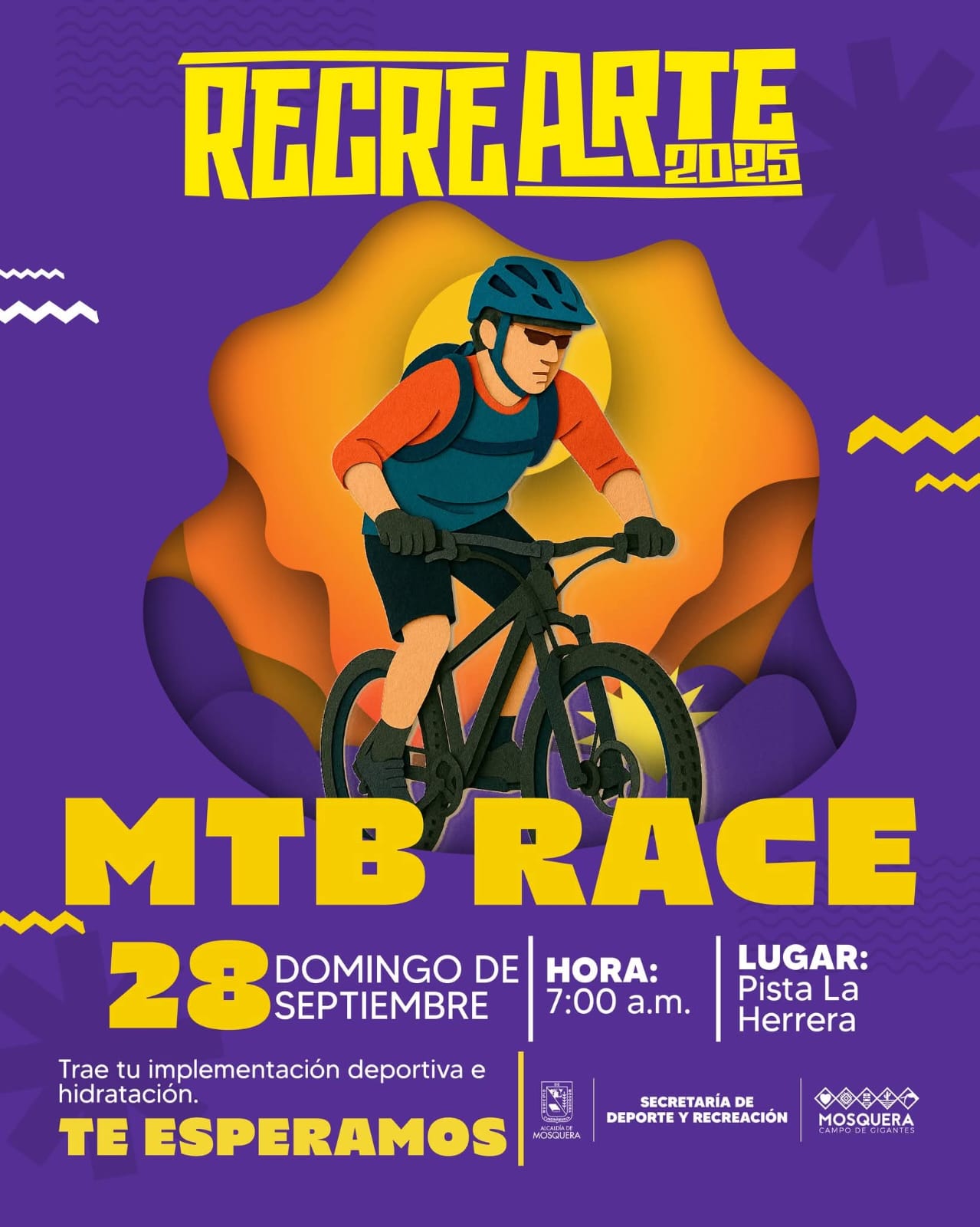 recrearte mtb race 2025, recrearte mtb race mosquera, carrera mtb mosquera 2025, competencia mtb cundinamarca, eventos de ciclismo mosquera, mtb race mosquera septiembre 2025, circuito mtb 48 km mosquera, carrera de ciclismo de montaña mosquera, mtb en cundinamarca 2025, travesía mtb mosquera, inscripción gratuita recrearte mtb race, reglamento recrearte mtb race 2025, pista la herrera mtb mosquera, carreras de bicicleta de montaña en mosquera, eventos deportivos mosquera 2025, ciclismo de montaña vereda los puentes, competencias mtb colombia 2025, mtb race alcaldía de mosquera, mtb race secretaría de deporte mosquera, recrearte mosquera ciclismo de montaña