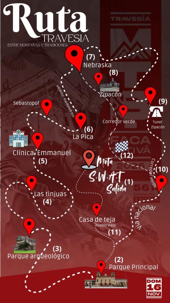 Reto Facatativá 2025, Travesía MTB Facatativá, ciclismo de montaña Facatativá, travesía en bicicleta Cundinamarca, evento MTB Cundinamarca 2025, travesía ciclismo noviembre 2025, rutas MTB Facatativá, travesía entre montañas y tradiciones, competencia MTB Cundinamarca, ciclismo turístico en Facatativá, travesía ciclista túnel de Zipacón, turismo en bicicleta Facatativá, travesía MTB Colombia 2025, festival gastronómico Facatativá MTB, ciclismo recreativo Cundinamarca, carreras MTB cerca de Bogotá