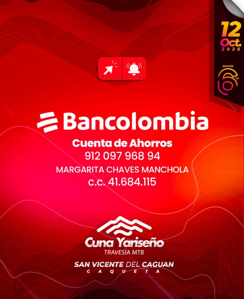 travesía mtb cuna yariseno 2025, travesía mtb caquetá, carreras de mtb en san vicente del caguán, evento ciclismo caquetá 2025, travesía en bicicleta caquetá, ciclomontañismo en san vicente del caguán, retos mtb en caquetá, carreras de mountain bike en colombia 2025, travesía mtb octubre 2025, mtb caquetá san vicente, ciclomontañismo amazonía colombiana, turismo deportivo en caquetá, eventos ciclismo sur de colombia, rutas de mtb en san vicente del caguán, competencias de mtb en colombia, ciclismo de montaña en el caquetá, kit travesía mtb 2025, inscripciones travesía cuna yariseno, ciclismo extremo caquetá, travesía mtb con premiación en efectivo