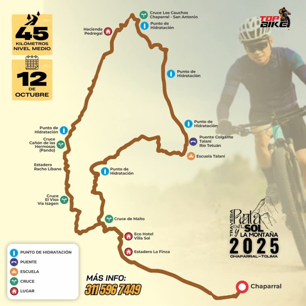 travesía mtb chaparral tolima, ciclismo de montaña en chaparral, ruta del sol y la montaña tolimense, eventos de mtb en tolima 2025, ciclismo en chaparral tolima, carreras de mtb en colombia 2025, travesías de bicicleta en tolima, ciclomontañismo chaparral 2025, ruta ciclística en el sur del tolima, retos mtb tolima 2025, cicloturismo chaparral ruta del sol, eventos deportivos chaparral 2025, inscripción travesía ruta del sol y la montaña