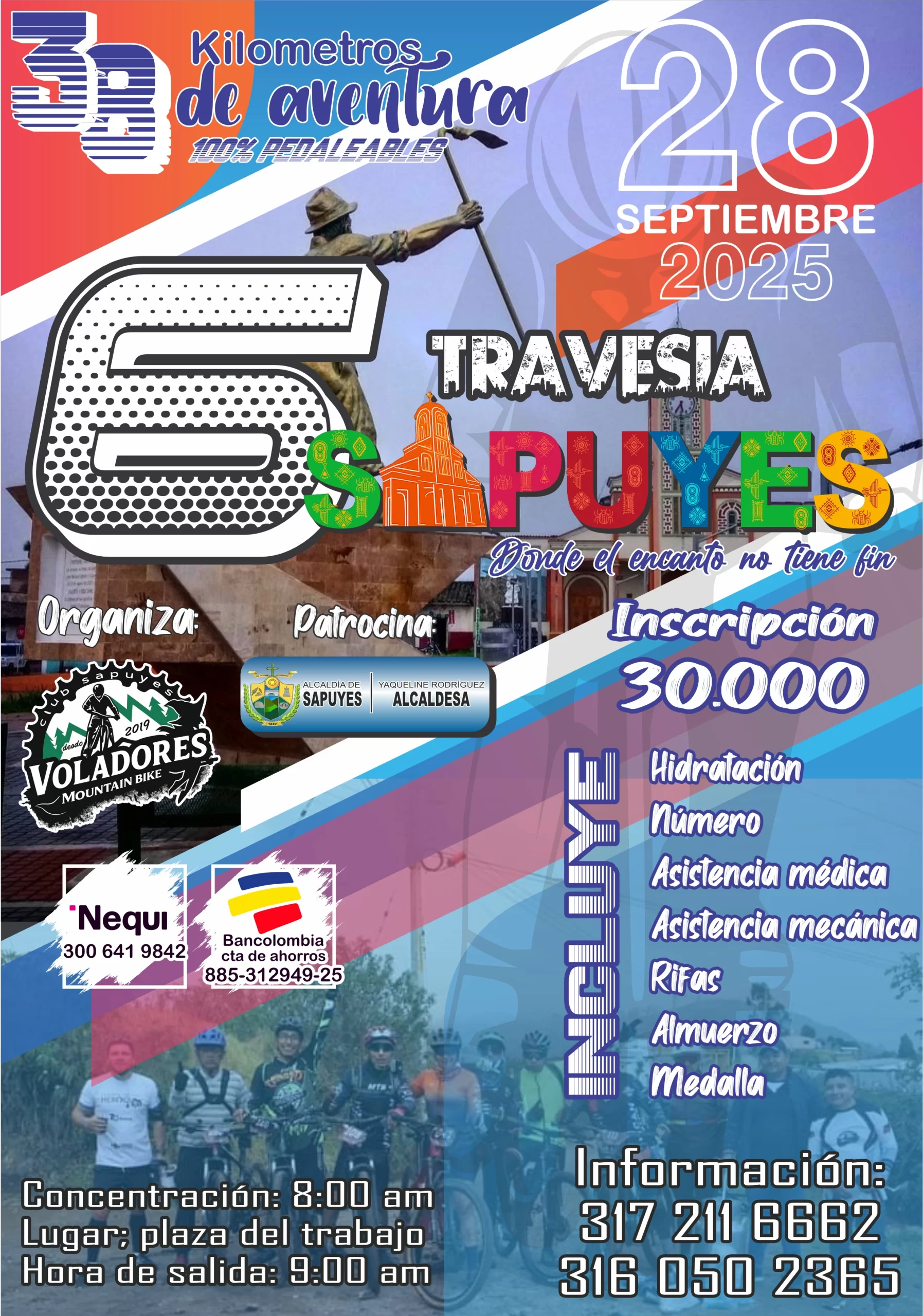 travesía sapuyes mtb 2025, travesía en bicicleta sapuyes, ciclomontañismo en nariño, evento mtb septiembre 2025, travesía en sapuyes nariño, ciclomontañismo en el sur de colombia, carreras de mtb en nariño, retos de mountain bike en sapuyes, cicloturismo en sapuyes, turismo en sapuyes nariño, gastronomía típica de sapuyes, rutas de mtb en nariño, travesía ciclista sapuyes, travesía en bicicleta por nariño, ciclismo de montaña en el sur de colombia, eventos deportivos sapuyes 2025, ciclismo y turismo en nariño, travesía ciclística con rifas y premios, ciclismo extremo sapuyes, travesía ciclismo andino nariño.