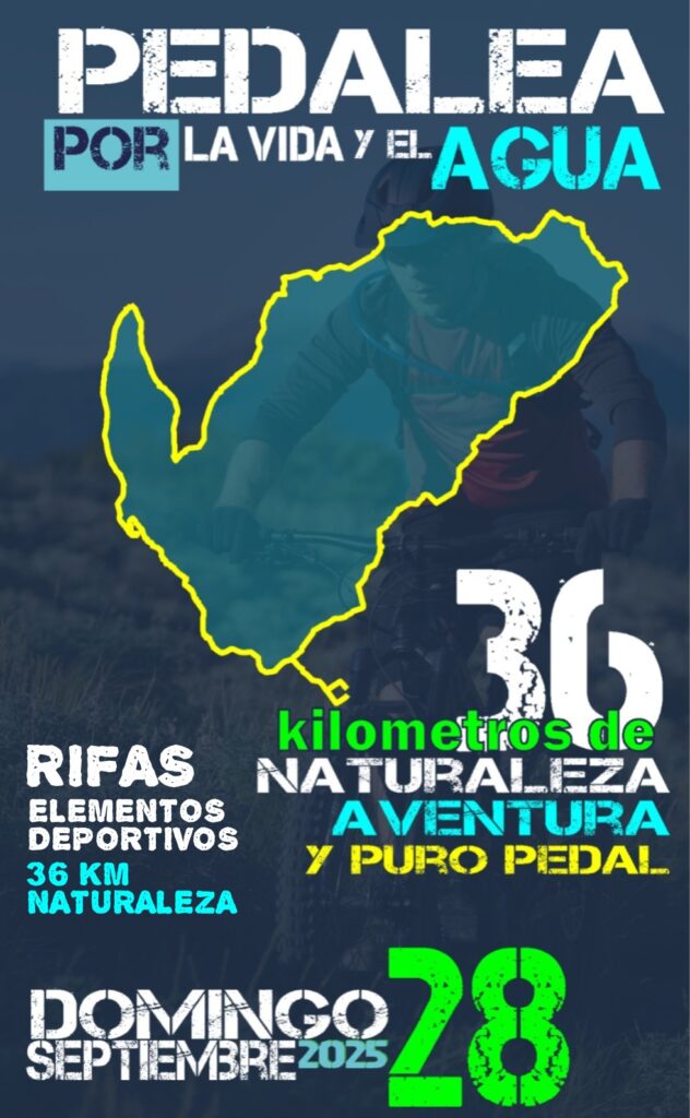 ciclotravesía Chocontá 2025, pedalea por la vida y el agua, evento MTB en Cundinamarca, ciclotravesía en Chocontá, travesía en bicicleta Chocontá, ciclotravesía con kit oficial, ciclotravesía con jersey, ciclotravesía 36 km, ciclismo en Chocontá, eventos MTB septiembre 2025, ciclotravesía con rifas y medalla, ciclotravesía con asistencia mecánica