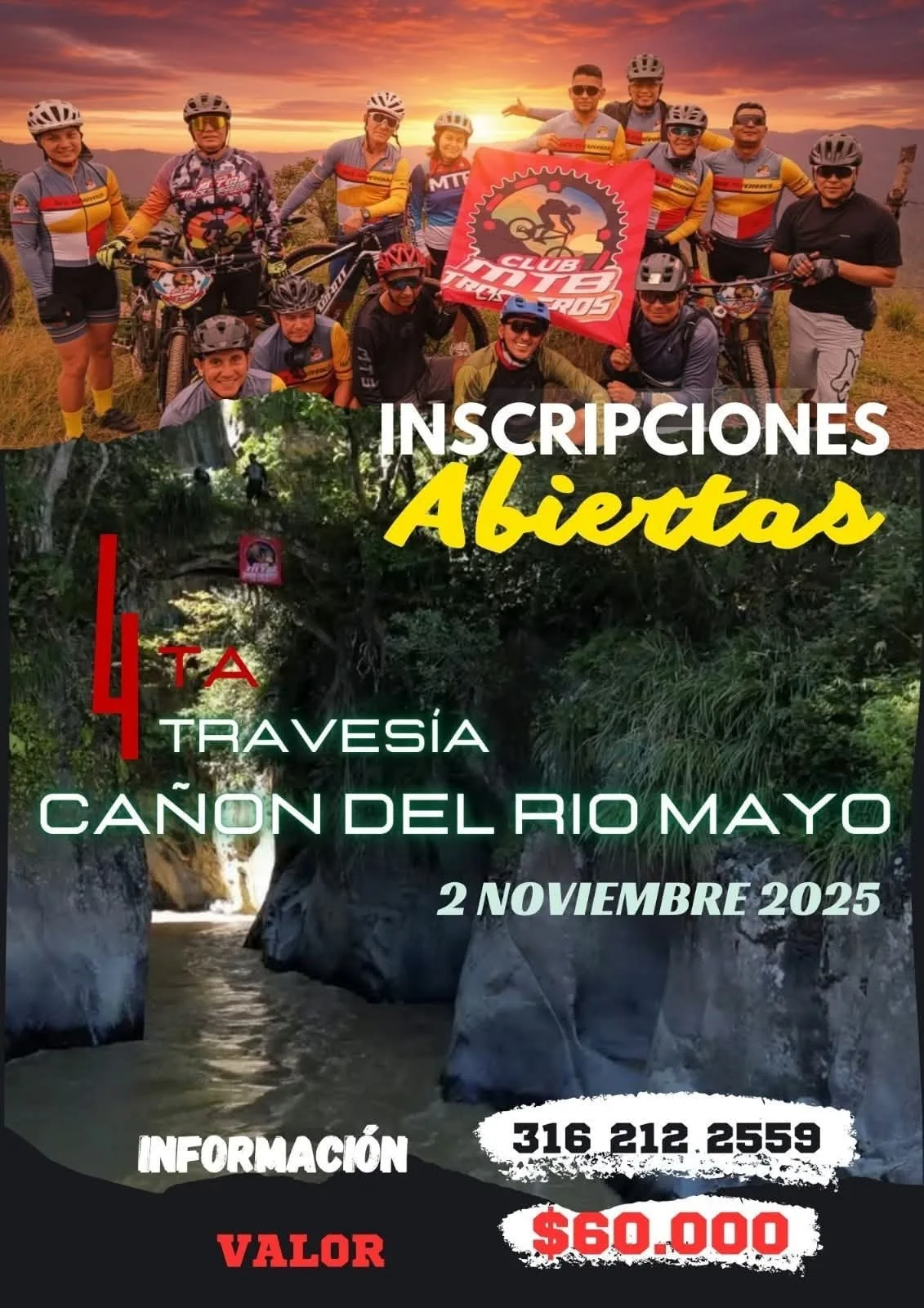 4ta travesía cañón del río mayo 2025, travesía río mayo nariño, travesía ciclística en nariño 2025, evento mtb río mayo, ciclismo de montaña nariño noviembre 2025, rutas ciclistas cañón del río mayo, aventura en bicicleta río mayo, evento deportivo nariño ciclismo, travesía en bicicleta para aficionados, ciclismo recreativo en el sur de colombia, rutas mtb río mayo para ciclistas, travesía nariño inscripción abierta, ciclismo de montaña en paisajes naturales, evento ciclista 2 de noviembre 2025, travesía río mayo club mtb traveseros, ciclismo y naturaleza en nariño, recorrido mtb río mayo, ciclismo en cañones y ríos nariño, evento de ciclismo extremo nariño, ciclistas de montaña en el cañón del río mayo