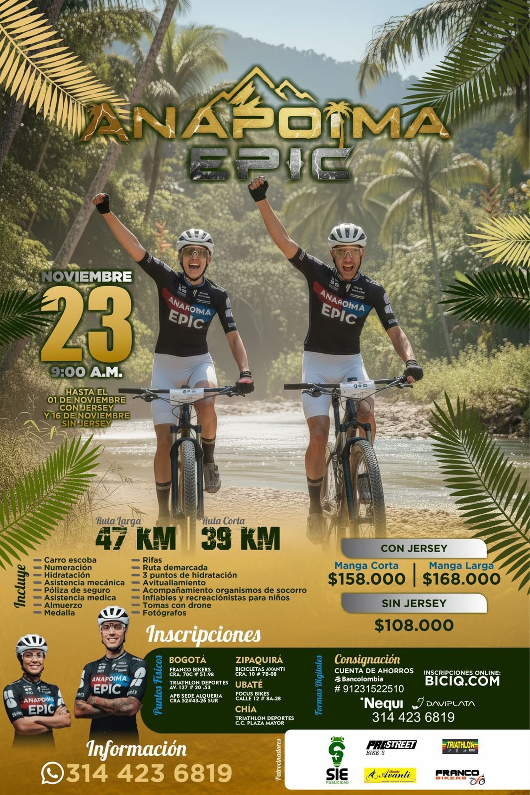 Anapoima Epic 2025, carreras MTB en Anapoima, competencia de MTB en Cundinamarca, ciclismo de montaña en Anapoima, travesías MTB en Cundinamarca, eventos de MTB en Colombia, maratón de ciclismo de montaña, rutas de bicicleta en Anapoima, inscripciones Anapoima Epic 2025, cómo participar en Anapoima Epic MTB, carrera de bicicleta de montaña en Anapoima, rutas de ciclismo de montaña en Cundinamarca, evento deportivo en Anapoima para ciclistas, MTB Anapoima inscripciones online, competencia de ciclismo con jersey en Colombia, precios inscripción Anapoima Epic MTB, ruta larga MTB Anapoima 47 km, ruta corta MTB Anapoima 39 km, contacto organizadores Anapoima Epic, dónde inscribirse a carreras MTB en Cundinamarca