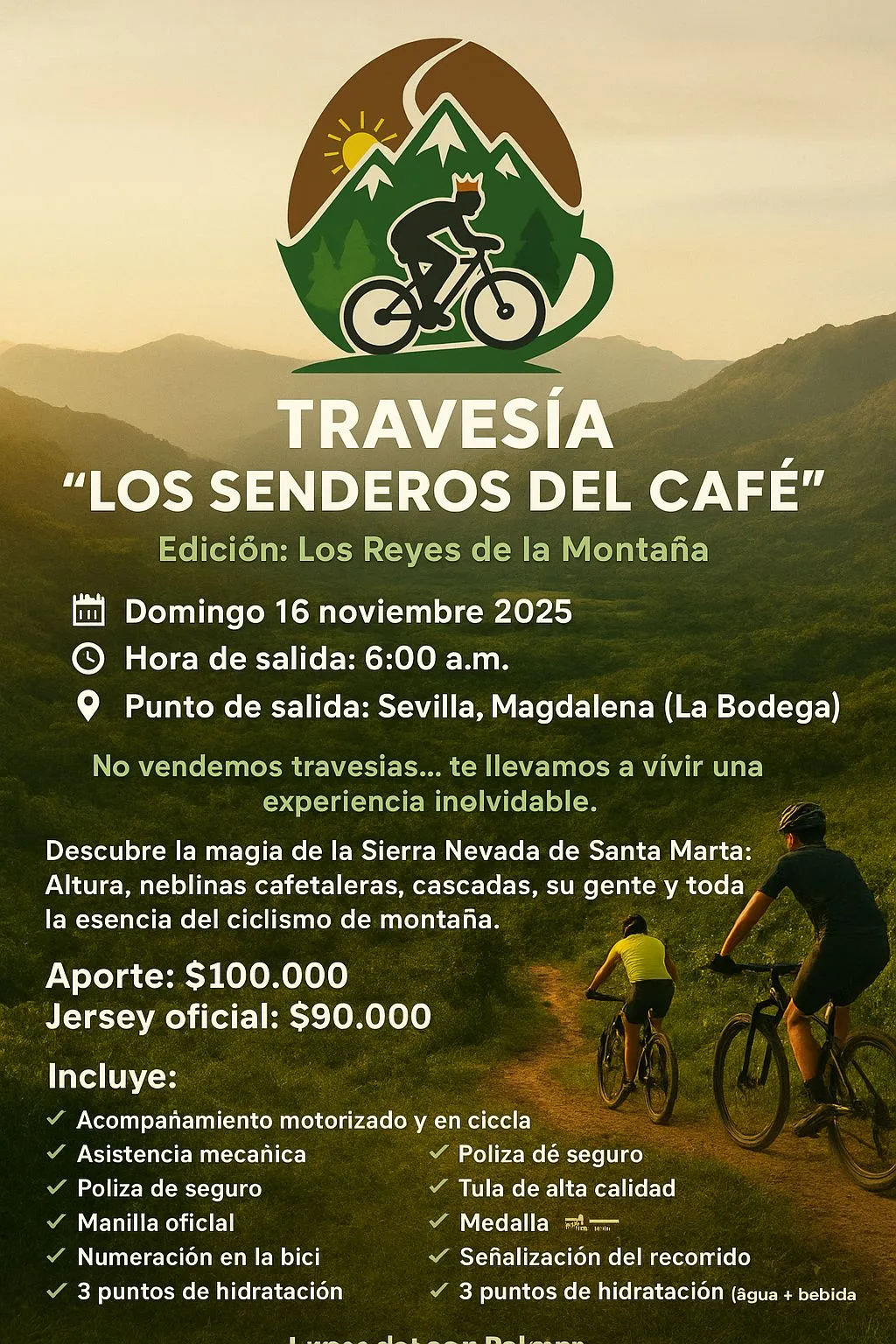 travesía los senderos del café, travesía senderos del café 2025, travesía mtb sevilla magdalena, ciclismo de montaña en la sierra nevada, travesías de ciclismo en colombia, eventos mtb en magdalena, rutas de ciclismo en la zona cafetera, cicloturismo en colombia, travesía de ciclismo en el magdalena, ciclismo de montaña en santa marta, experiencias de ciclismo en colombia, turismo en bicicleta por la sierra nevada, rutas mtb en colombia, ciclismo recreativo en el caribe colombiano, travesía en bicicleta por cafetales, aventura mtb zona cafetera, rutas cafeteras en bicicleta, ciclismo y turismo cafetero, eventos deportivos en sevilla magdalena, ciclomontañismo colombiano, ciclismo en la región cafetera, rutas de aventura en bici, travesía ciclista por montañas de colombia, ciclismo y naturaleza colombiana, recorridos en bicicleta por el café colombiano, desafíos mtb en colombia, ciclistas recreativos colombia, travesía mtb los reyes de la montaña, turismo ecológico en bicicleta, ciclismo rural en colombia, ciclismo de montaña y café, rutas extremas mtb en colombia, eventos ciclísticos en el magdalena, ciclismo y cultura cafetera, ciclismo en la sierra nevada de santa marta, rutas para ciclistas en el caribe colombiano, ciclismo por cascadas y montañas, travesía con paisajes cafeteros, ciclismo entre neblinas cafeteras, experiencias en bicicleta por colombia, turismo deportivo en bicicleta, rutas turísticas en bicicleta por colombia, mtb en zonas cafeteras, rutas cicloturísticas colombianas, aventuras en bici por colombia, ciclistas aficionados colombia, competencias de ciclismo de montaña, eventos mtb 2025 colombia, calendario mtb colombia 2025