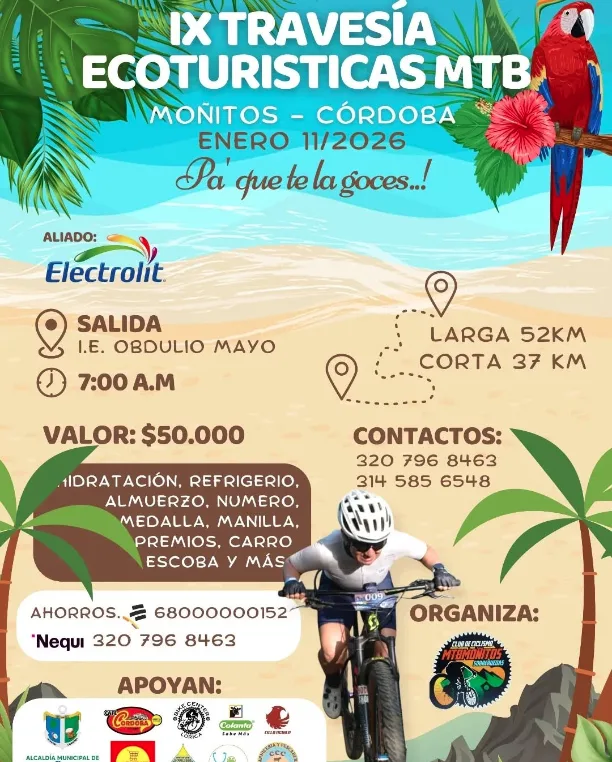 travesía ecoturística mtb moñitos, travesía mtb moñitos 2026, ecoturismo en cordoba colombia, ciclismo ecoturístico en moñitos, rutas mtb costa caribe, travesías mtb en cordoba, turismo en moñitos cordoba, playas de moñitos cordoba, ciclismo en la costa caribe colombiana, travesías en bicicleta por cordoba, aventura mtb moñitos, mtb ecoturismo caribe colombiano, lugares turísticos de cordoba colombia, senderos ecológicos en moñitos, travesías ciclísticas en el caribe, ciclismo recreativo moñitos, eventos mtb cordoba 2026, turismo sostenible moñitos cordoba, ecoturismo y mtb en colombia, travesía mtb agencia deportiva moñitos, ciclismo de montaña moñitos cordoba, rutas turísticas cordoba colombia, ciclismo aventura costa caribe, travesía en bicicleta moñitos cordoba