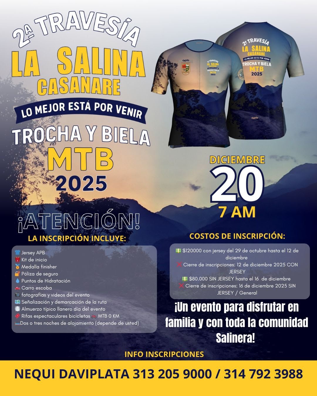 travesía la salina casanare 2025, trocha y biela mtb casanare, evento mtb casanare diciembre 2025, travesías mtb en colombia, ciclismo en colombia rutas llaneras, travesía en bicicleta casanare, ruta mtb la salina casanare, ciclismo amateur colombia, eventos de ciclismo en los llanos, turismo en casanare para ciclistas, rutas llaneras para mtb, travesías de fin de año mtb, ciclismo recreativo en colombia, experiencias de ciclismo en casanare, rutas de aventura mtb colombia, eventos deportivos en casanare 2025, destinos de naturaleza para ciclistas, gastronomía llanera para ciclistas, clima de casanare para ciclismo, mejores travesías mtb en colombia