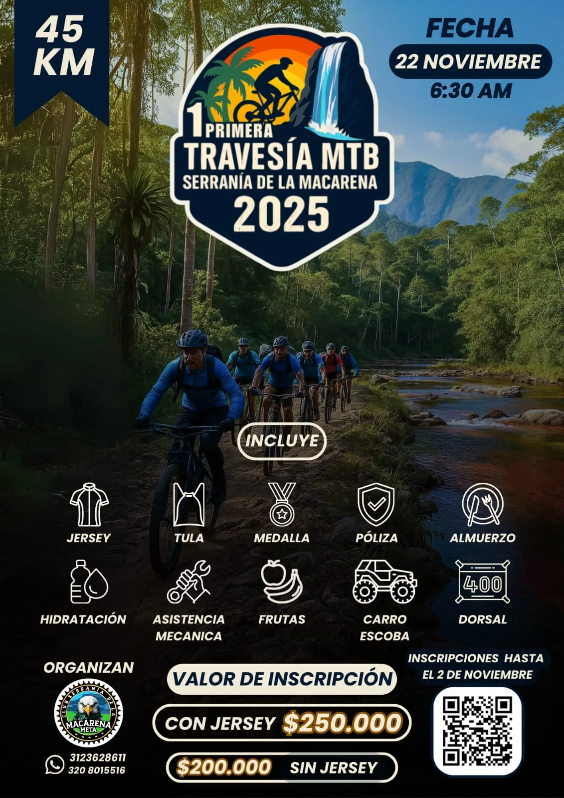 travesía mtb serranía de la macarena 2025, travesía serranía de la macarena, mtb en la macarena meta, ciclomontañismo en la macarena, rutas mtb en el meta, travesías de ciclismo en colombia 2025, aventura mtb serranía de la macarena, ciclismo en la selva colombiana, travesía mtb 45 km meta, travesía deportiva serranía de la macarena, evento mtb en la macarena, travesías en bicicleta meta colombia, cicloturismo serranía de la macarena, travesía la macarena inscripción, paisaje natural la macarena ciclismo, rutas extremas mtb colombia, ciclismo en la amazonia colombiana, aventura en bici la macarena, turismo deportivo meta colombia, rutas ecológicas en la macarena, deporte extremo en la serranía, travesías 2025 colombia ciclismo, mtb en caño cristales, travesía cerca de caño cristales, eventos ciclistas en el meta, ciclismo de aventura selva colombiana, clubes de ciclismo en la macarena, travesía club serranía, ciclismo natural la macarena meta