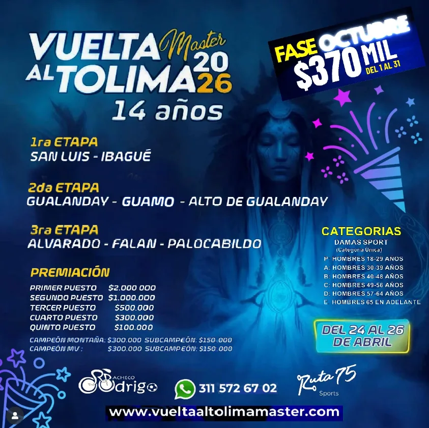 vuelta al tolima master, vuelta al tolima master 2026, carrera de ciclismo en tolima, eventos de ciclismo en colombia 2026, competencia de ciclismo máster en colombia, vuelta al tolima categorias, inscripciones vuelta al tolima 2026, rutas ciclísticas en el tolima, etapas de la vuelta al tolima, ciclismo en ibagué, ciclismo en gualanday, ciclismo en guamo tolima, alto de gualanday ciclismo, palocabildo ciclismo, eventos para ciclistas amateur colombia, carreras para ciclistas máster, premiación ciclismo tolima, competencias ciclismo ruta colombia, eventos deportivos en tolima, vuelta al tolima info oficial, turismo en el tolima, viajar al tolima en competencia, planes familiares en tolima, ciclismo competitivo colombia, calendario ciclismo ruta 2026, eventos ruta 2026 colombia, mejores carreras máster colombia, ciclismo de ruta nivel máster, retos de ciclismo en colombia, san luis ibague ciclismo, alvarado falan ciclismo, rutas exigentes tolima, ciclismo de resistencia colombia, ciclistas máster de colombia, eventos de 3 etapas ciclismo, vuelta al tolima pagina oficial, prueba de ciclismo en montaña tolima, ciclismo recreativo tolima, ciclismo profesional tolima