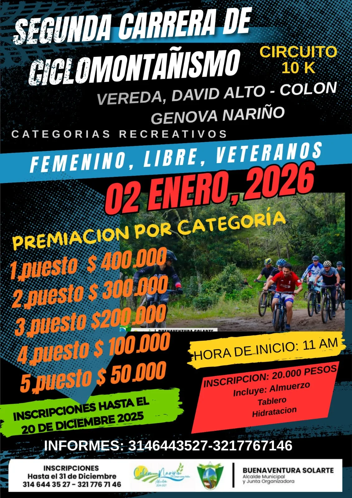 rutas MTB en Nariño, ciclomontañismo en Nariño, carreras de MTB en Génova Nariño, eventos MTB en el sur de Colombia, competencias de ciclomontañismo en montaña, ciclismo recreativo en Nariño, travesías MTB en municipios de Nariño, ciclismo rural en veredas de Nariño, circuitos de MTB en zonas montañosas, ciclismo extremo en el sur del país, rutas de bicicleta todo terreno en Nariño, MTB para aficionados en Colombia, eventos deportivos en veredas de Nariño, ciclomontañismo en clima frío del sur de Colombia, entrenamientos de MTB en terrenos técnicos, carreras recreativas de ciclomontañismo, inscripciones para carreras MTB en Nariño, retos deportivos en montaña en Nariño, ciclismo para veteranos en Colombia, categorías de ciclismo recreativo en Nariño, competencias de 10K en ciclomontañismo, ciclismo de aventura en Nariño, eventos deportivos 2026 en Nariño, turismo deportivo en el sur de Colombia