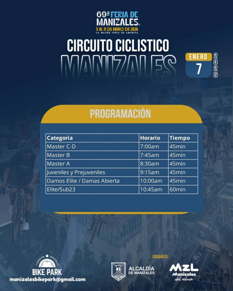 circuito ciclistico manizales 2026, circuito ciclistico manizales, feria de manizales ciclismo 2026, carrera de ciclismo en manizales, competencia ciclismo manizales, evento ciclismo manizales enero 2026, circuito urbano de ciclismo en colombia, ciclismo de ruta en manizales, carreras de ciclismo en caldas, ciclismo competitivo en manizales, circuito ciclístico feria de manizales, competencia ciclismo urbano colombia, carrera ciclística enero 2026 colombia, evento ciclismo élite manizales, ciclismo máster en manizales, ciclismo juvenil en manizales, premios en carreras de ciclismo colombia, calendario ciclismo colombia 2026, eventos de ciclismo en enero en colombia, manizales bike park ciclismo