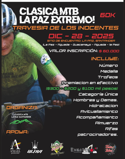clásica mtb la paz extremo, clásica mtb la paz santander, mtb la paz santander, travesía de los indecentes, travesía mtb santander, carrera mtb en santander, eventos mtb en santander, ciclismo de montaña la paz, mtb 60k colombia, travesía mtb 60 km, carrera de ciclomontañismo extremo, retos mtb colombia, competencias mtb 2025, eventos de ciclismo de montaña en colombia, travesías mtb en colombia, carrera mtb amateur santander, carrera mtb competitiva, evento mtb la paz 2025, ciclomontañismo en santander, rutas mtb la paz santander