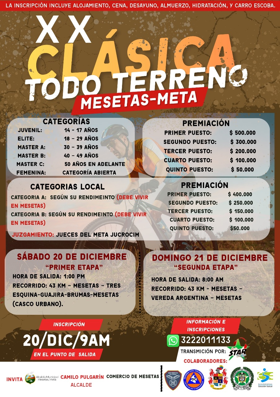 Clásica Todo Terreno Mesetas Meta, clásica todo terreno mesetas, carrera mtb en mesetas meta, evento mtb en el meta, competencia mtb en colombia, carrera mtb por etapas colombia, mtb mesetas meta, ciclismo de montaña en el meta, carreras mtb amateur colombia, evento de ciclomontañismo en mesetas, competencia todo terreno mtb, carrera de bicicleta de montaña en mesetas, eventos mtb diciembre colombia, clásica mtb en el meta, carreras de mtb en los llanos orientales, ciclismo amateur colombia, carrera mtb con premiación en efectivo, evento mtb en mesetas meta diciembre