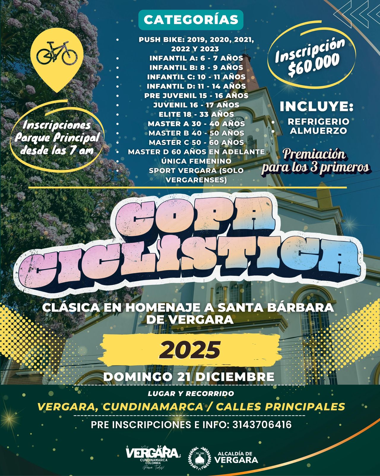 copa ciclista Vergara 2025, clásica ciclista Santa Bárbara, ciclismo en Vergara Cundinamarca, competencia ciclística diciembre 2025, carrera ciclista infantil Vergara, categorías ciclismo Cundinamarca, evento deportivo en Vergara, ciclismo urbano en Vergara, clásica ciclística Cundinamarca, carrera de ciclismo para todas las edades, evento ciclista con premiación, competencia élite ciclismo Cundinamarca, inscripciones copa ciclista Vergara, ciclismo juvenil y máster Vergara, carrera ciclista calles principales Vergara, push bike Vergara 2025, ciclismo aficionados Cundinamarca, eventos deportivos diciembre Colombia, carrera ciclismo comunitaria, ciclismo vergarense, competencia de ciclismo tradicional, homenaje Santa Bárbara Vergara, carrera de ciclismo infantil y máster, ruta ciclista Vergara Cundinamarca, ciclismo competitivo en Colombia, copa ciclista categorías múltiples, evento ciclístico para niños y adultos, carrera de ciclismo con refrigerio y almuerzo, ciclismo recreativo y competitivo Cundinamarca, clásica ciclista diciembre, campeonato ciclista Vergara, ciclismo Colombia eventos 2025, torneo ciclista municipal, carrera de bicicletas Vergara, deporte y ciclismo Cundinamarca, ciclismo familiar Vergara