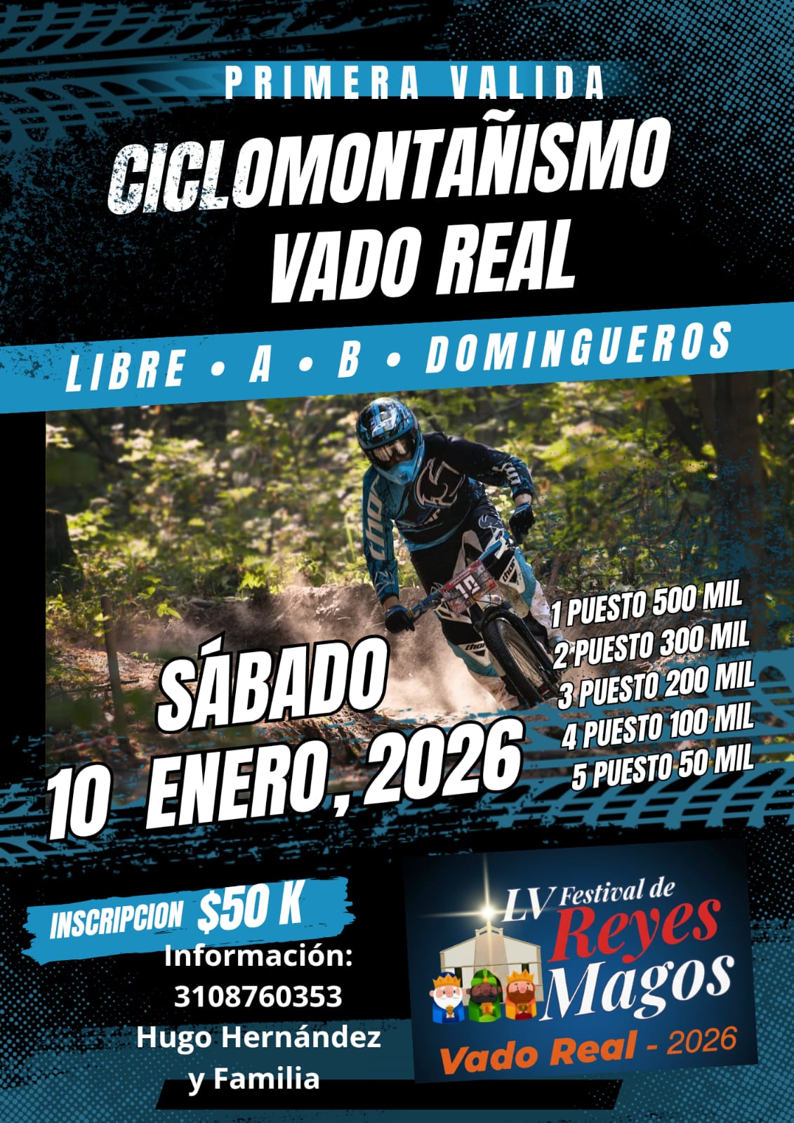 ciclomontañismo en vado real, competencia MTB vado real, válida de ciclomontañismo 2026, carrera MTB enero 2026, eventos MTB vado real